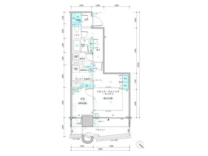 パークタワー勝どきミッド(1LDK/20階)の間取り写真