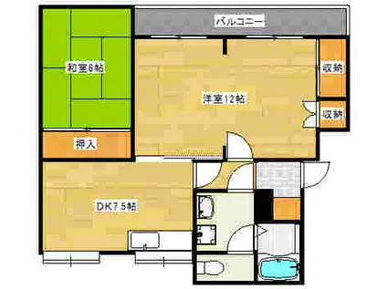 ファミーユ府中(2LDK/3階)の間取り写真
