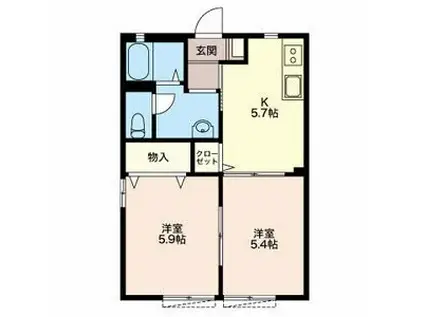 アルシオネ宮の前B棟(2K/1階)の間取り写真