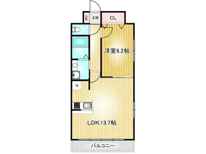 セントラルコート千代田(1LDK/8階)の間取り写真