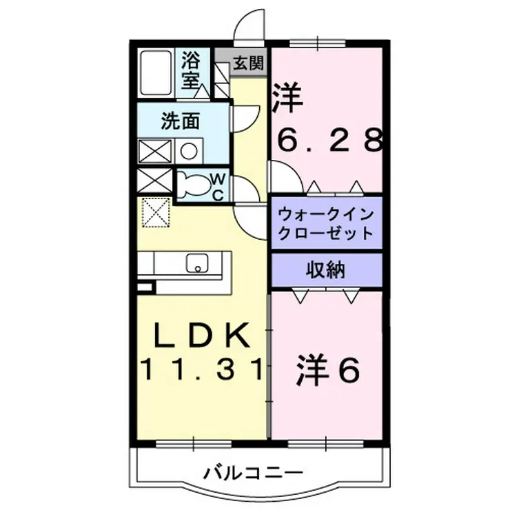 ランデュール城西 2階階 間取り