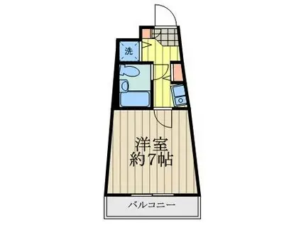 ライオンズテラス武蔵小金井(1K/1階)の間取り写真