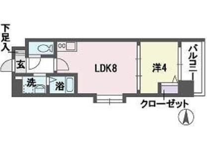 アミューゼ博多(1LDK/5階)の間取り写真