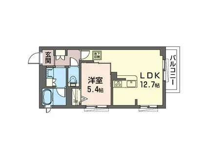 αST MUKOGAOKA(1LDK/1階)の間取り写真