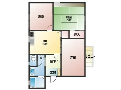 IS VIRGO(3DK/2階)の間取り写真