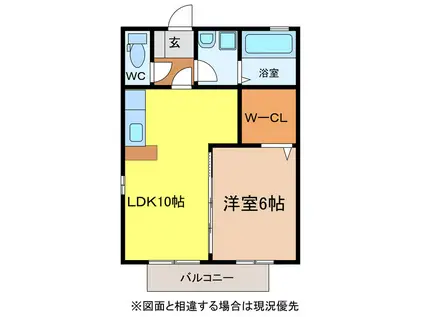 ファミーユ凪A(1LDK/2階)の間取り写真