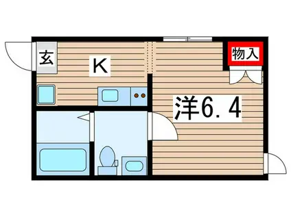 ラヴィエベール千葉(1K/1階)の間取り写真