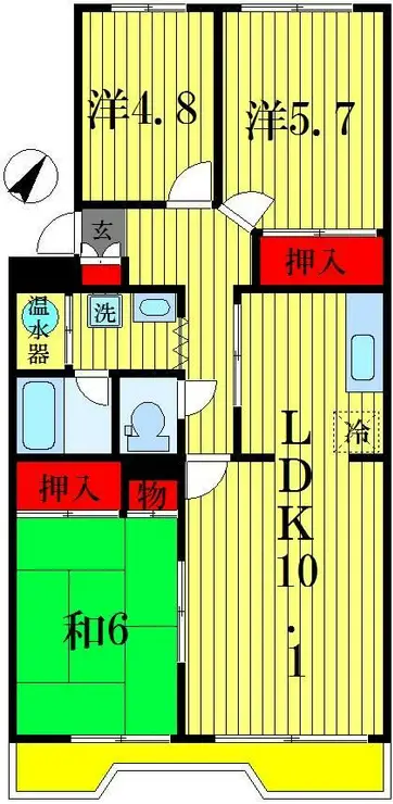 柏中央シティハイツ 4階階 間取り