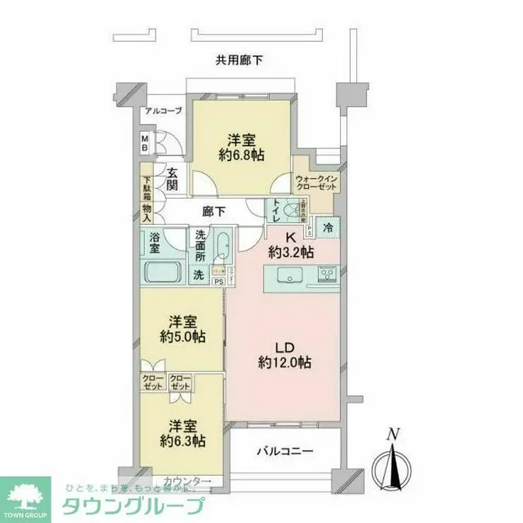 プレミスト一之江コンドスター 4階階 間取り