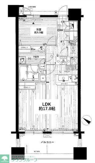 アルシオン本川越(1LDK/2階)の間取り写真