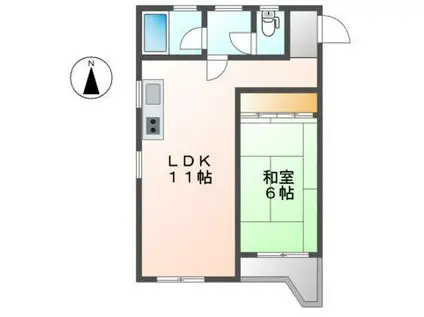 シャトル西野(1LDK/3階)の間取り写真