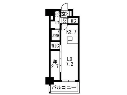メイクスアート名駅南IV(1LDK/2階)の間取り写真