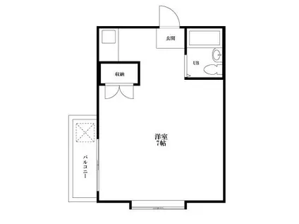 エクセレント小林第2(ワンルーム/3階)の間取り写真