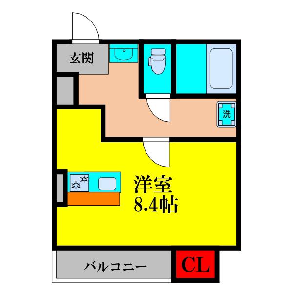 PREGNO456(ワンルーム/3階)の間取り写真