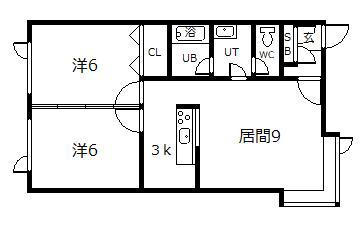 アヴォンリーA・B(2LDK/2階)の間取り写真