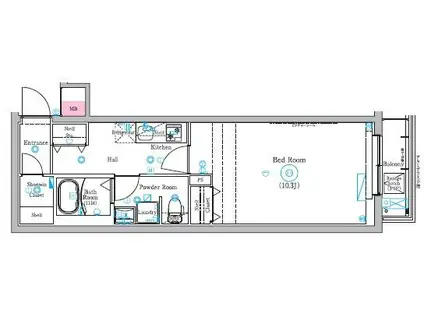 MIND HASUNE(1K/4階)の間取り写真
