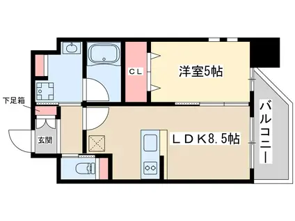 プレジオ江坂Ⅱ(1LDK/8階)の間取り写真