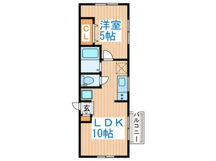 リオ・グランデ(1LDK/2階)の間取り写真