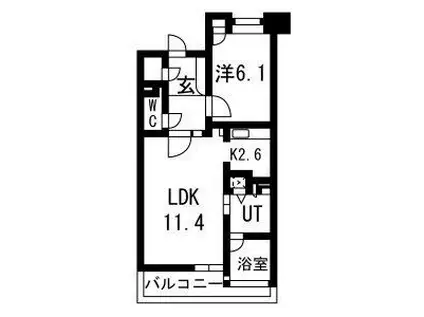 ラ メルカーサIII(1LDK/9階)の間取り写真
