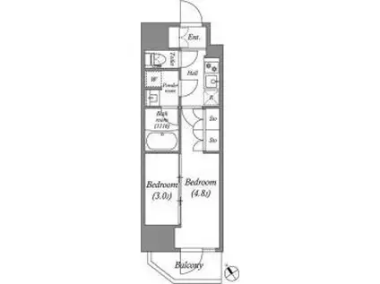 ACP RESIDENCE 西巣鴨(2K/8階)の間取り写真