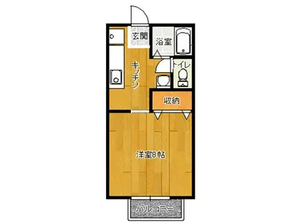 フレンドリー立沢 A棟(1K/1階)の間取り写真