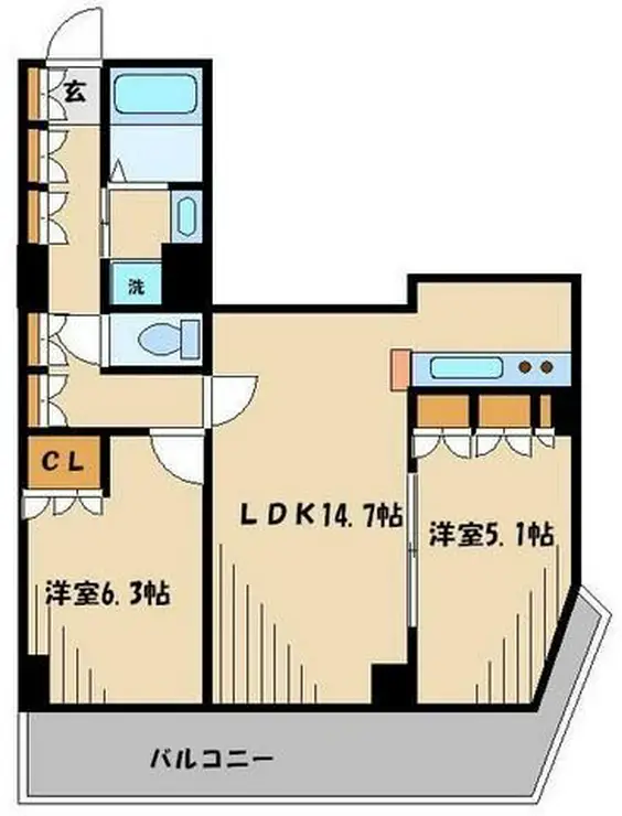 ライブタワー武蔵浦和 34階階 間取り