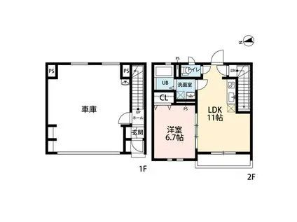 AMAPOLA I(1LDK/1階)の間取り写真