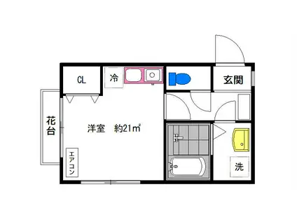 目白ハイツ(ワンルーム/2階)の間取り写真