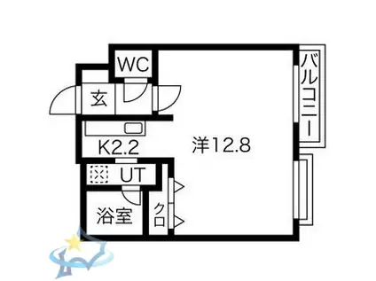 ノヴァ円山公園(1K/5階)の間取り写真