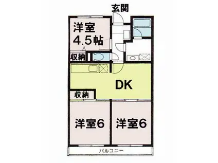 くりいむマンション(3DK/1階)の間取り写真