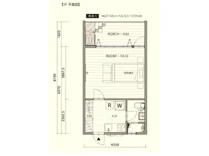 PARASOL APARTMENT B棟(1K/1階)の間取り写真