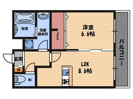 レジデンスKU(1LDK/5階)の間取り写真