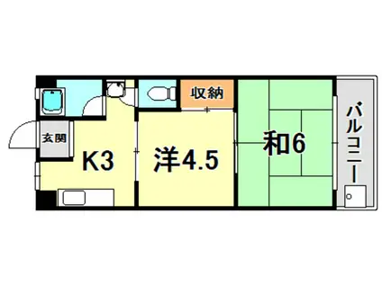 大塚コーポ(2K/3階)の間取り写真