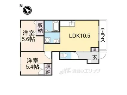 ティンカーベル(2LDK/1階)の間取り写真