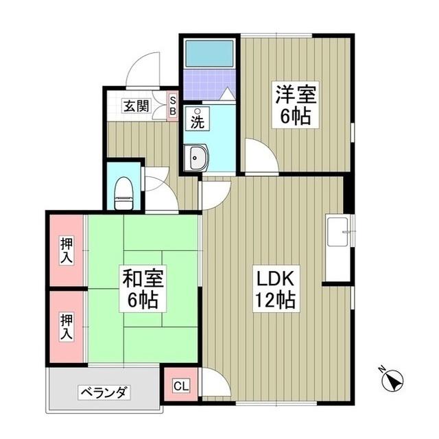TフラットB(2LDK/2階)の間取り写真