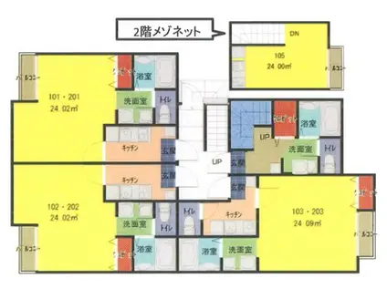 アークシティ的場(1K/1階)の間取り写真