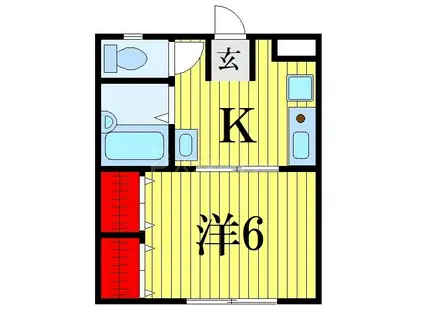 バーデンメモリアル(1DK/3階)の間取り写真