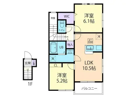 アルファルドA(2LDK/2階)の間取り写真