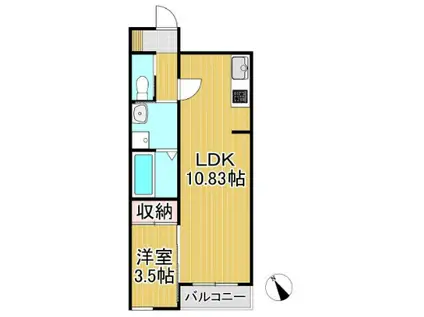 BRAVE BASE REA II(1LDK/1階)の間取り写真