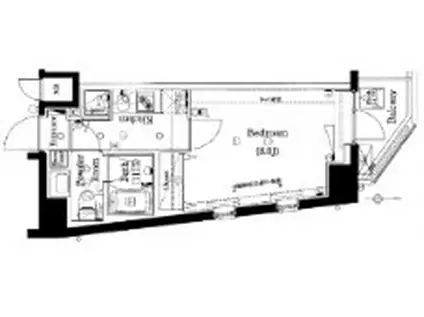 プレセダンヒルズ白金高輪(1K/3階)の間取り写真