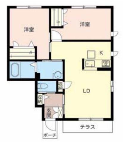 シャーメゾンリエート(2LDK/1階)の間取り写真