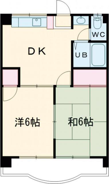 KYフラット(2DK/2階)の間取り写真