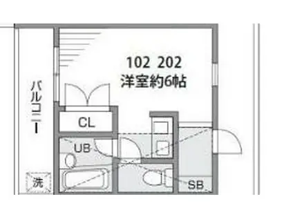 ラクレール・リビエール(ワンルーム/1階)の間取り写真
