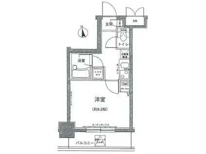 パレステュディオ文京南(1K/2階)の間取り写真
