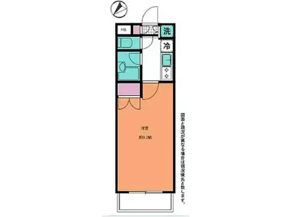 ビバリーホームズ柿の木坂(1K/3階)の間取り写真