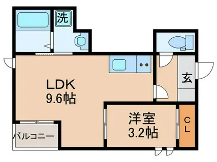 REGALEST折尾(1LDK/2階)の間取り写真