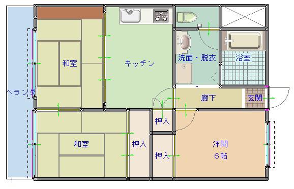 大八ビル(3DK/7階)の間取り写真