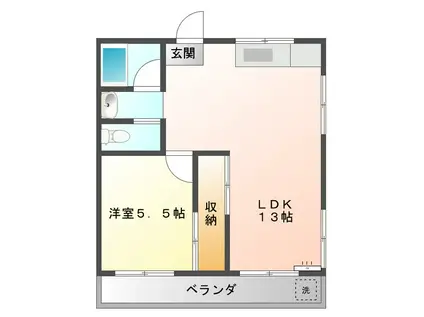 ドエル本郷(1LDK/3階)の間取り写真