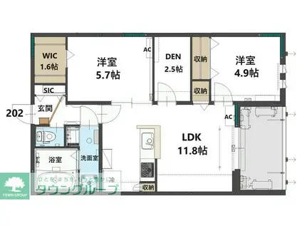 コステッラツィオーネ(2SLDK/2階)の間取り写真