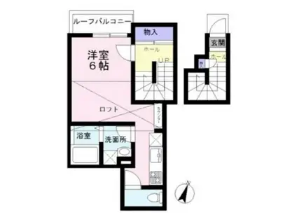 わいずけい(1K/2階)の間取り写真